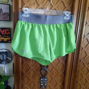 Under Armour Heatgear Semi-fitted Perforated Mesh Shorts - Neon Green, Size S